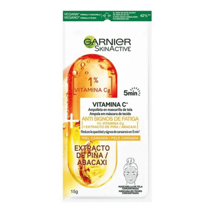 Garnier Skin Act Masc Tela En Ampoll 5 Min Pineapple Sachet