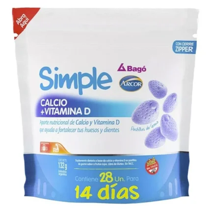 Simple Bago Calcio + Vitamina D Pastillas De Goma X 132G