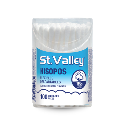 St Valley Hisopos Algodón 100u