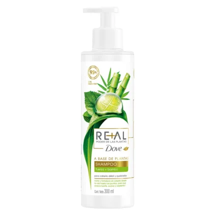 Dove Shampoo Real Poder de las Plantas Fuerza+Bambú X 300 Ml