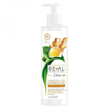 Dove Real Poder de las Plantas Purificación + Jengibre Acondicionador x 300 ml