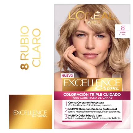 L'oréal París Excellence Creme Tintura Permanente 8 Rubio Claro X 47 G