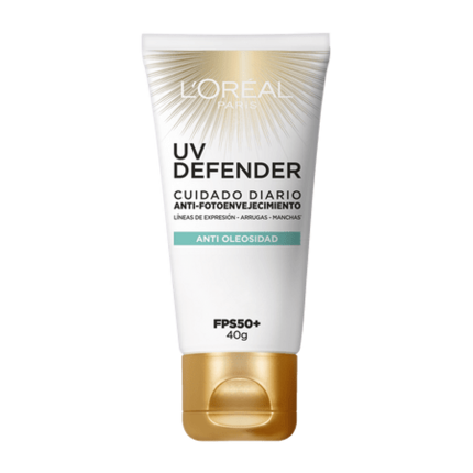 Loreal Protector Solar Loreal Uv Defender Anti Envejecimiento Toque Seco Sin Color Fps 50+ 40G