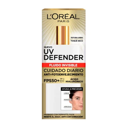 Loreal Protector Solar Diario Uv Defender Fluido Invisible FPS 50+ 40g