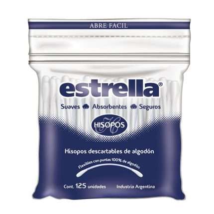 Estrella Hisopos Bolsa Zipper x 125 Un