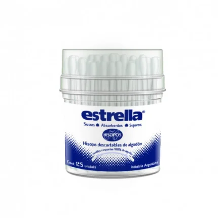 Estrella Hisopos Cotonetes Pote X 125 Unidades