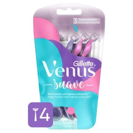 Gillette Máquina para afeitar Descartable Venus Suave X 4 U
