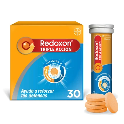 Redoxon Triple Acción Efervecente Naranja 30 Comprimidos