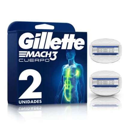 Gillette Cartuchos Máquina Para Afeitar Mach3 Cuerpo 2 Unid