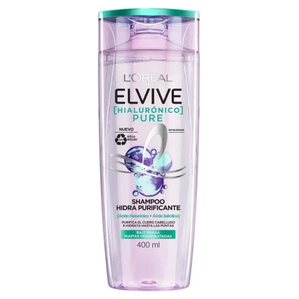 Elvive Shampoo Hidra Purificante Hialurónico Pure X 400 Ml