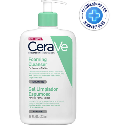 Cerave Gel Limpiador Facial Espumoso Para El Rostro x 236 Ml