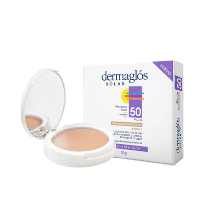Dermaglós Solar Protector Solar Facial Crema Compacta Fps 50 con Color Tono 1