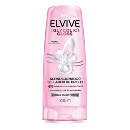 Elvive Acondicionador Glycolic Gloss 4% Sellador Brillo x 200 Ml