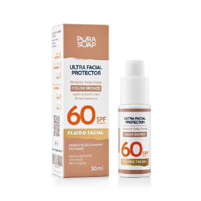 Pura Soap Protector Solar Facial Bronze Fps 60 30ml