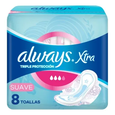 Always Toallas Femeninas Dia triple proteccion Suave x8un