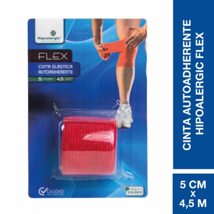 Hipoalergic Flex Cinta Elástica Autoadherente 5 cm x 4,5 m Roja (1 unidad)