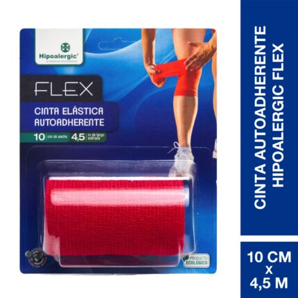 Hipoalergic Flex Cinta Elástica Autoadherente 10 cm x 4,5 m Roja (1 unidad)
